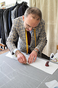 真正的裁缝测量人体材料剪刀工具定制风俗套装男人制作者图片