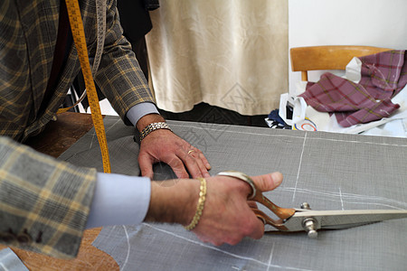 真正的裁缝针织店铺测量工作工具设计师手工艺术制作者剪刀图片