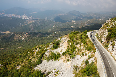 黑山的山路交通场景岩石缠绕旅游沥青旅行曲线国家小路图片