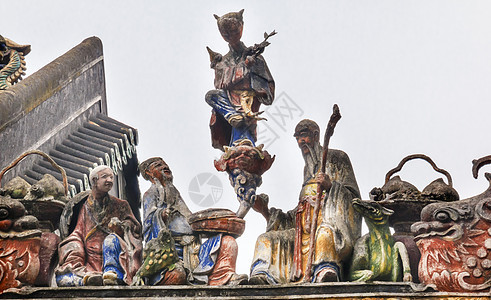 广州天道寺庙 陈祖宗神龙文化历史性地标景观民间纪念碑祖庙建筑学寺庙建筑物图片