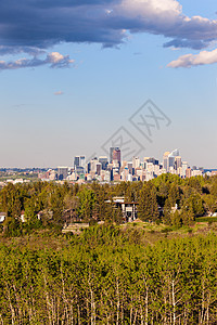 Calgary 的远端视图旅行摩天大楼城市天际图片