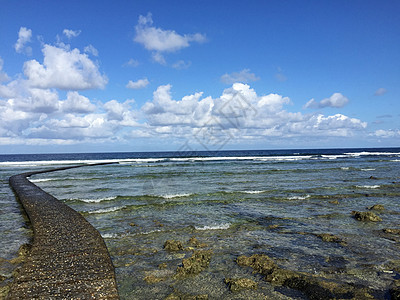太平洋沿岸的落基海岸 台北肯廷假期珊瑚岩石晴天日落石头海滩海洋蓝色热带图片