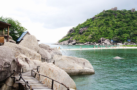 泰国Koh Nanguan之景热带巨石画报丛林旅行爬坡海洋游客旅游海岸图片