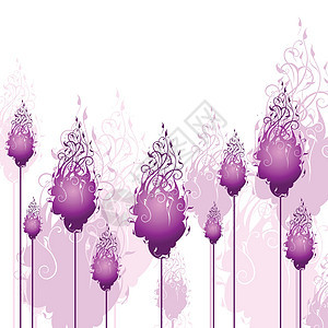 抽象背景插图墙纸植物优雅植物学花园紫色框架叶子生长图片