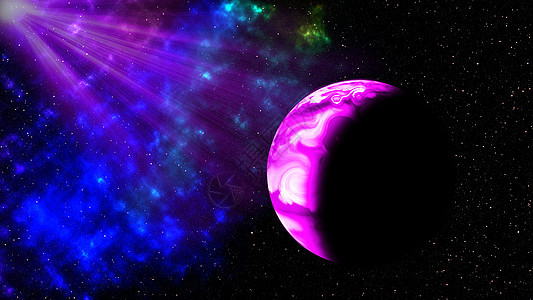 紫色光和星系在太空中的行星宇宙天空插图星星星云黑色光环耀斑太阳蓝色图片