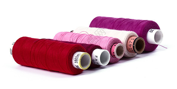 缝线宏观爱好红色棉布丝绸工具纺织品纤维白色刺绣图片