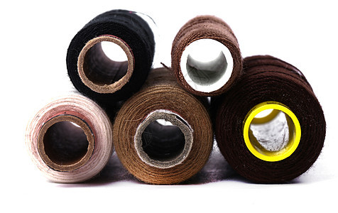 缝线黑色宏观棉布线圈棕色针线活织物衣服材料裁缝图片