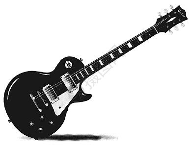 半吨电吉他身体乐器插图音乐黑色白色图片