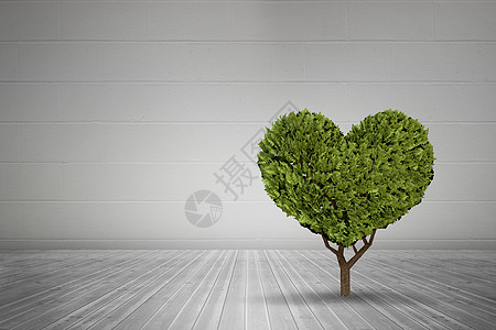 心形植物复合图象计算机地板情人生长房间绿色灰色绘图木地板图片