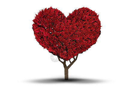 爱心树浪漫红色情人背景图片