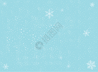 冬季背景季节绘画蓝色冷冻雪花插图季节性下雪图片