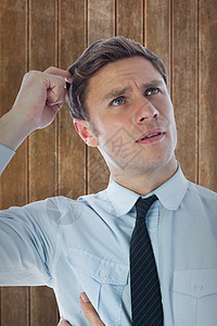 商业商抓头的混合形象图象头发棕色公司计算机木头领带商业男性数字短发图片