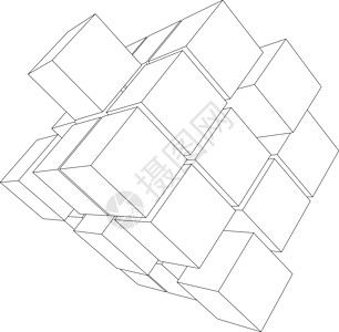 3d立方体矢量插图空白盒子正方形长方形信息推介会艺术图表创造力图片