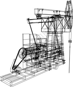 油泵插孔 3d的矢量投影千斤顶生产油气钻孔气体石油管道燃料油钱抽油机图片