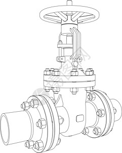 工业阀门  3 的矢量渲染工厂白色技术草图工程旋转黑色插图龙头管子图片