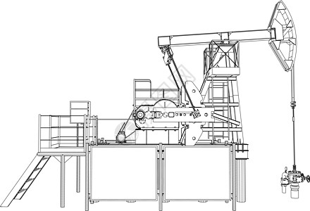 油泵插孔 3d的矢量投影插图油气千斤顶工程阀门油钱油桶生产化学品抽油机图片