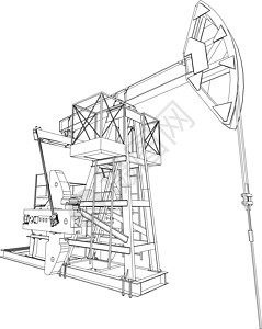 油泵插孔 3d的矢量投影化学品油气工程钻机管道工业石油抽油机油井气体背景图片