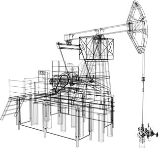 油泵插孔 3d的矢量投影管道石油工业生产油井阀门气体油桶油钱管子背景图片