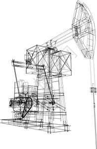 油泵插孔 3d的矢量投影化学品抽油机钻孔原油生产钻机工程工业油桶石油背景图片