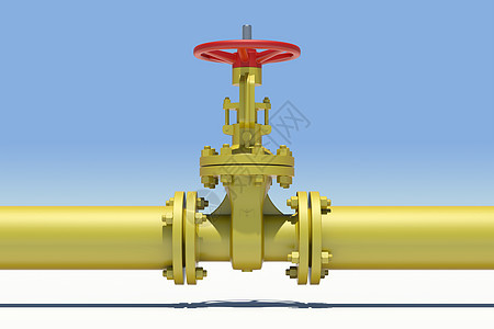 黄色管道和阀门气体金属蓝色坚果龙头工程导管控制白色工业图片