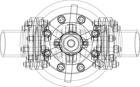 工业阀门  3 的矢量渲染工程金属草图螺栓管子框架工厂白色绘画龙头图片