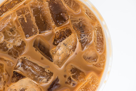 冰咖啡咖啡冷饮玻璃宏观食物背景图片