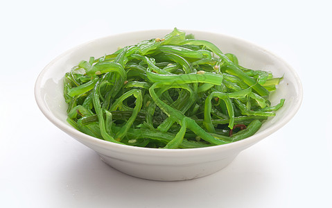Chuka海藻植物饮食竹卡沙拉盘子海鲜健康食物白色芝麻图片
