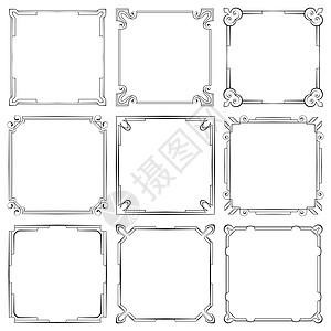 方形优雅框架矢量组图片