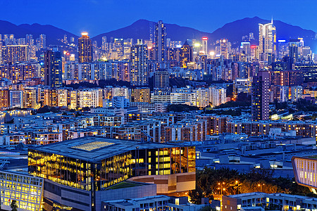 香港城市之夜寺庙游客贸易场景夜市城市男人商业市中心旅行图片