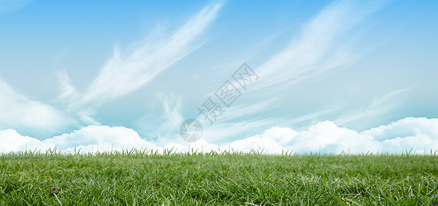 字段和天空开放风景农村场地蓝色绿色草地空间图片