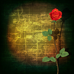 抽象 grunge 钢琴背景与红色 ros爵士乐萨克斯岩石玫瑰萨克斯手床单裂缝木头文化插图图片