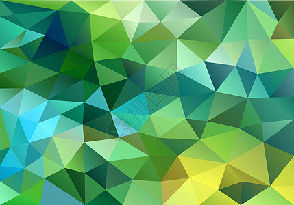 抽象蓝色和绿色低温聚性本底 矢量黄色灰色蓝绿色马赛克作品墙纸横幅坡度赭石三角形图片