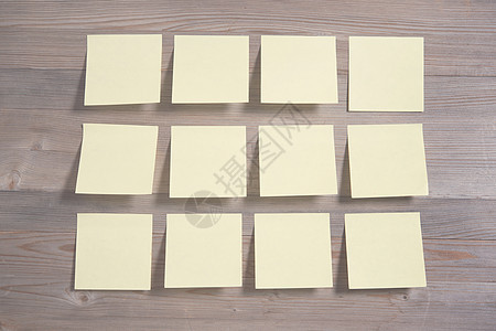 粘性笔记黄色框架软垫木头笔记纸空白邮政贴纸办公室职场图片