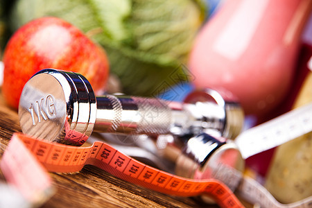 健康和新鲜的体育饮食健身房果汁水果身体运动力量抽水重量食物酸奶图片