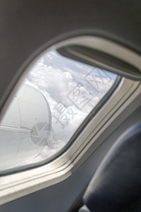 空中飞机窗口 有天空和云彩的风景翅膀运输飞行空气商务城市车辆航天工业假期飞行器图片