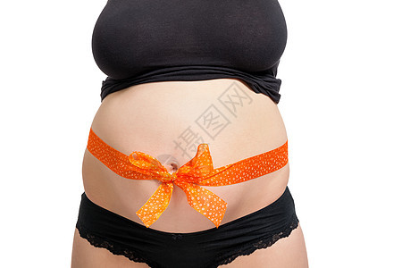 肚子上戴弓头的孕妇内衣女性女士橙子生育力生殖礼物母亲庆典产妇图片