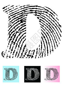 指纹D字母字母 D图片