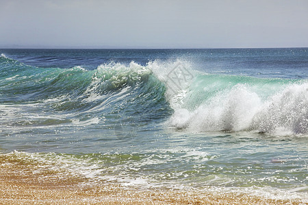 印度洋风暴蓝绿色热带海滩海浪天气海岸冲浪波浪断路器图片