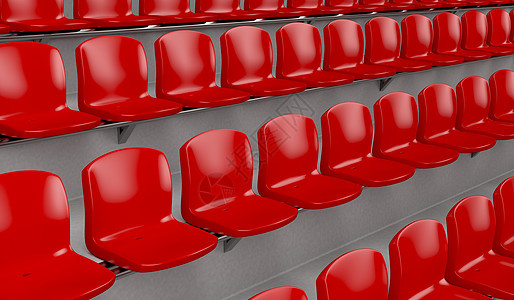 红椅子塑料足球会场座位建筑体育场红色运动图片