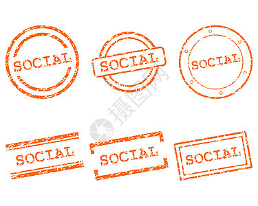 社会邮票海豹橙子标签按钮插图贴纸打印橡皮烙印墨水图片