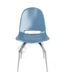 蓝色椅子家具办公室塑料座位餐椅金属合金图片