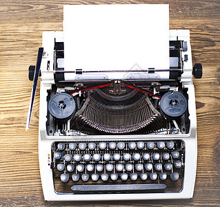 打字机和空白纸纸古董秘书故事作者金属小说调子机器按钮翻译图片