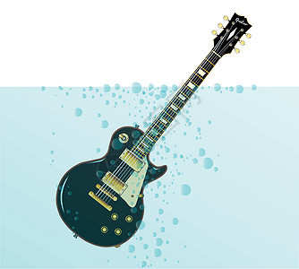 辛金吉他黑色乌木音乐线圈摇滚乐电器乐器身体蓝调绘画图片
