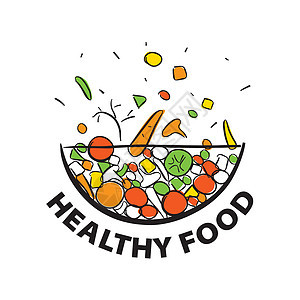 用于健康饮食的新鲜蔬菜标识;图片