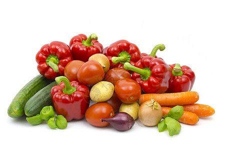新鲜蔬菜美食营养洋葱白色黄瓜胡椒健康农场红色食物图片