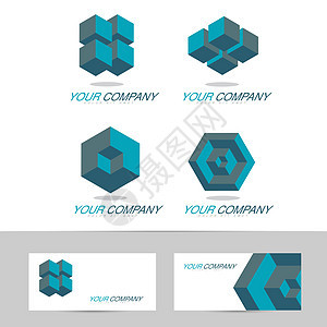公司抽象几何标志集背景图片
