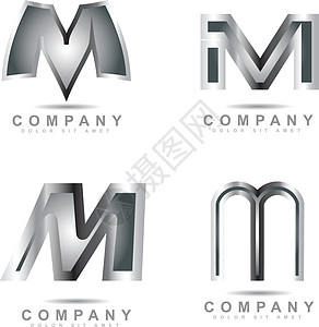 银字母M徽标背景图片