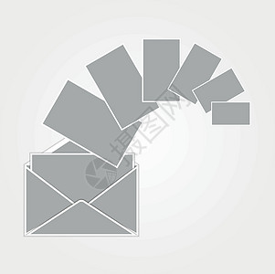 灰色信封和纸床单邮政邮寄商业写作明信片电子邮件邮资笔记网络图片
