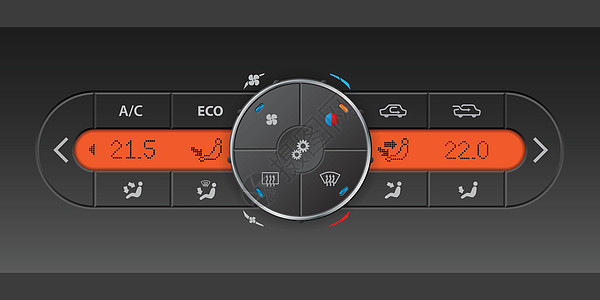 数字式空气状态控制面板 带有橙色液晶管图片