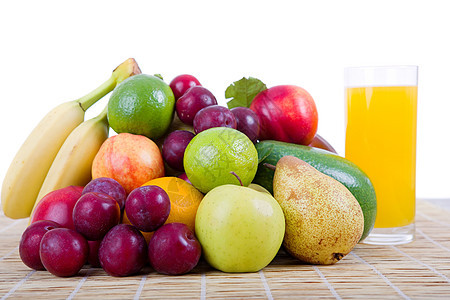 水果果和果汁食物甜点营养菠萝奇异果叶子水果维生素橙子异国图片